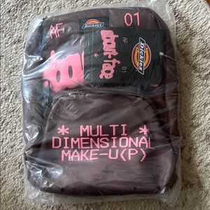 Halsey about face Dickies Brown Backpack with Pink Graphic Text NEVER OPENED